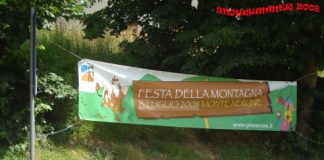 striscione della festa della montagna svoltasi al monte nerone