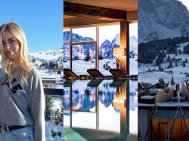 Chiara Ferragni hotel Alpina dolomites Alpe di Siusi